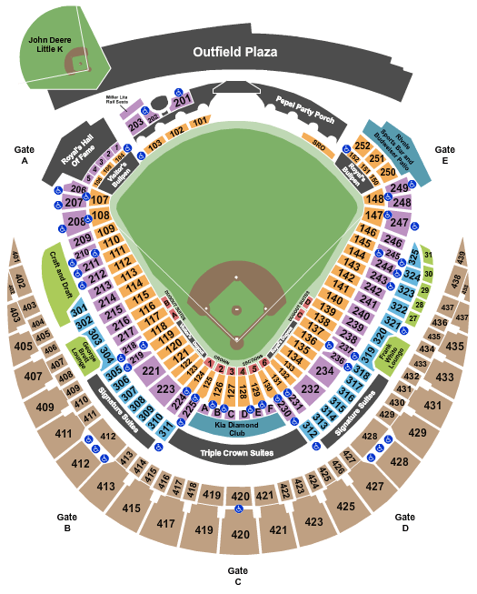 Kauffman Stadium Kansas City Seating Chart